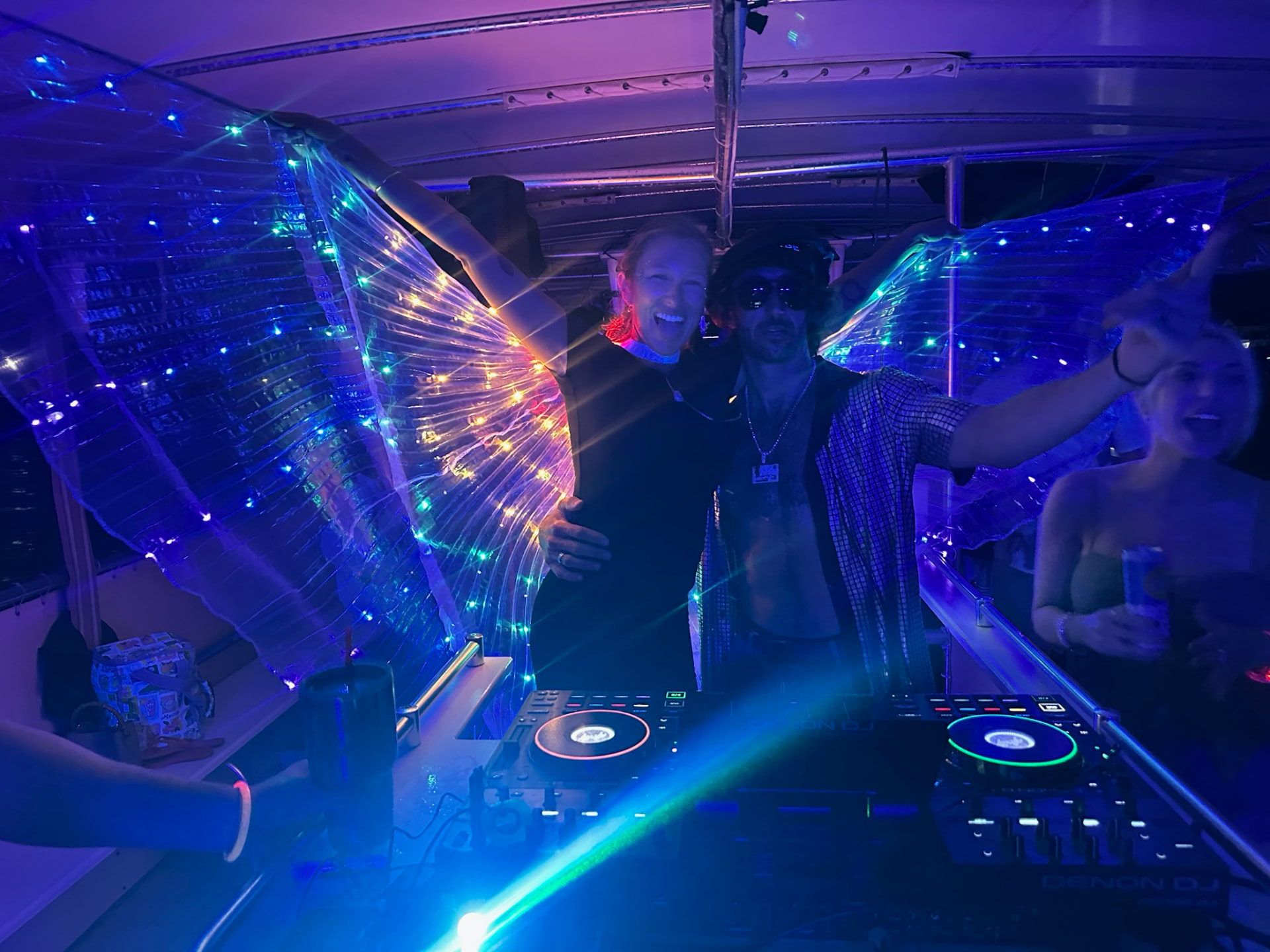 Kylito on the decks under blacklight